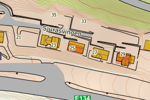 Kartbilde fra WMS-tjeneste av avviket