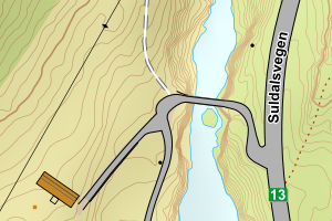 Kartbilde fra WMS-tjeneste av avviket