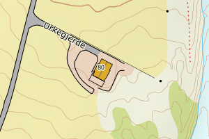 Kartbilde fra WMS-tjeneste av avviket