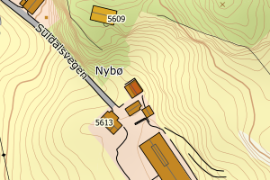 Kartbilde fra WMS-tjeneste av avviket
