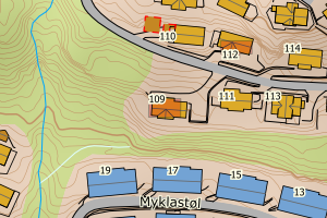 Kartbilde fra WMS-tjeneste av avviket