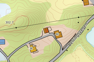 Kartbilde fra WMS-tjeneste av avviket