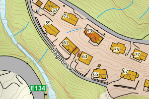 Kartbilde fra WMS-tjeneste av avviket