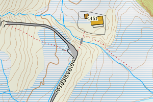 Kartbilde fra WMS-tjeneste av avviket