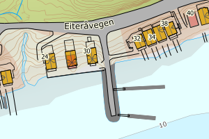 Kartbilde fra WMS-tjeneste av avviket
