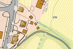 Kartbilde fra WMS-tjeneste av avviket