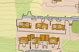 Kartbilde fra WMS-tjeneste av avviket