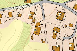 Kartbilde fra WMS-tjeneste av avviket