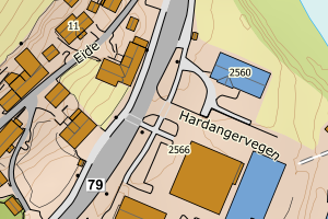 Kartbilde fra WMS-tjeneste av avviket