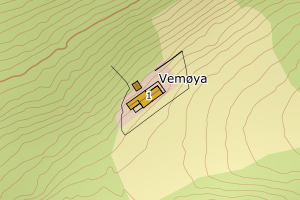 Kartbilde fra WMS-tjeneste av avviket