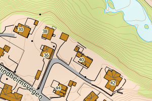 Kartbilde fra WMS-tjeneste av avviket
