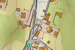 Kartbilde fra WMS-tjeneste av avviket