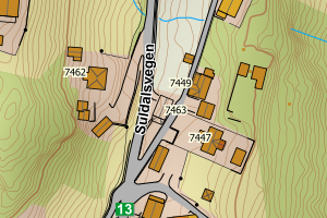 Kartbilde fra WMS-tjeneste av avviket