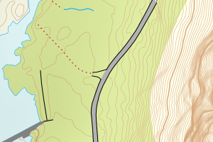 Kartbilde fra WMS-tjeneste av avviket