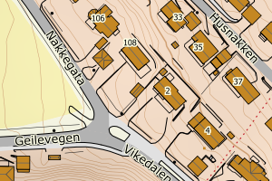Kartbilde fra WMS-tjeneste av avviket