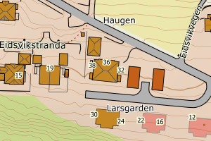 Kartbilde fra WMS-tjeneste av avviket