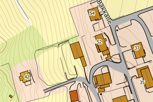 Kartbilde fra WMS-tjeneste av avviket
