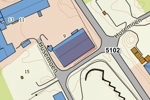 Kartbilde fra WMS-tjeneste av avviket