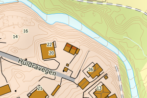Kartbilde fra WMS-tjeneste av avviket
