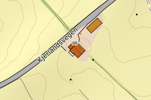 Kartbilde fra WMS-tjeneste av avviket