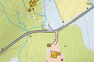 Kartbilde fra WMS-tjeneste av avviket