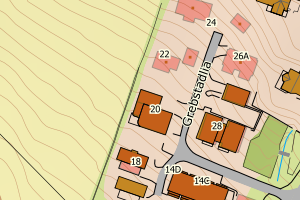 Kartbilde fra WMS-tjeneste av avviket