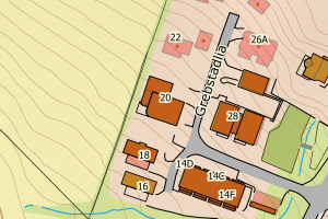 Kartbilde fra WMS-tjeneste av avviket