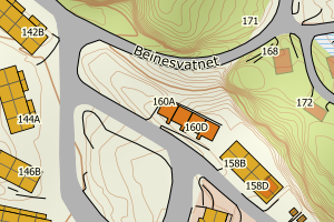 Kartbilde fra WMS-tjeneste av avviket