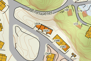 Kartbilde fra WMS-tjeneste av avviket