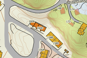 Kartbilde fra WMS-tjeneste av avviket