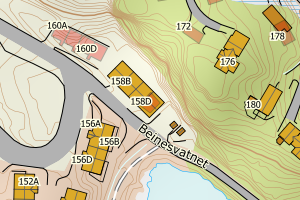 Kartbilde fra WMS-tjeneste av avviket