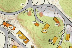 Kartbilde fra WMS-tjeneste av avviket