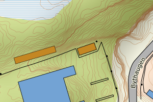 Kartbilde fra WMS-tjeneste av avviket