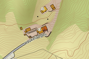 Kartbilde fra WMS-tjeneste av avviket