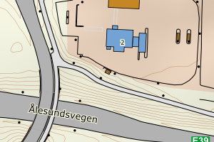 Kartbilde fra WMS-tjeneste av avviket