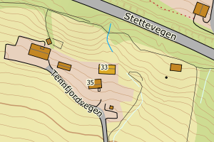 Kartbilde fra WMS-tjeneste av avviket
