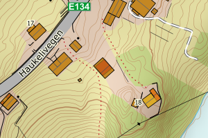 Kartbilde fra WMS-tjeneste av avviket
