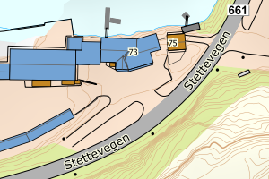 Kartbilde fra WMS-tjeneste av avviket