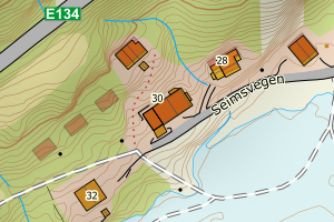 Kartbilde fra WMS-tjeneste av avviket