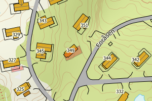 Kartbilde fra WMS-tjeneste av avviket