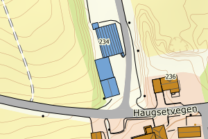 Kartbilde fra WMS-tjeneste av avviket