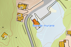 Kartbilde fra WMS-tjeneste av avviket