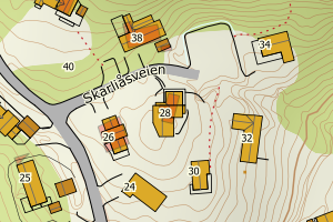 Kartbilde fra WMS-tjeneste av avviket