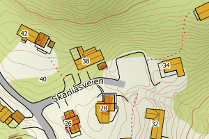Kartbilde fra WMS-tjeneste av avviket