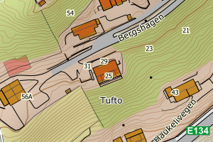 Kartbilde fra WMS-tjeneste av avviket