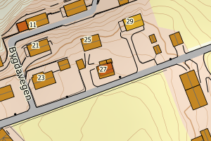 Kartbilde fra WMS-tjeneste av avviket