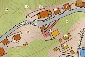 Kartbilde fra WMS-tjeneste av avviket