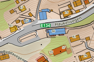 Kartbilde fra WMS-tjeneste av avviket