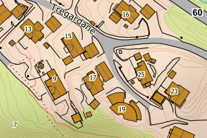 Kartbilde fra WMS-tjeneste av avviket