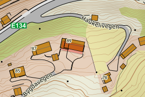 Kartbilde fra WMS-tjeneste av avviket